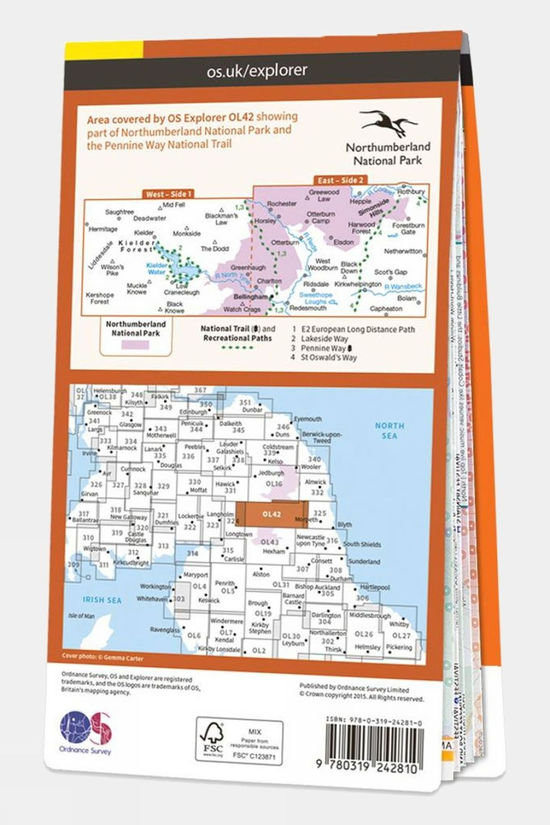  Active Explorer Map OL42 Kielder Water And Forest