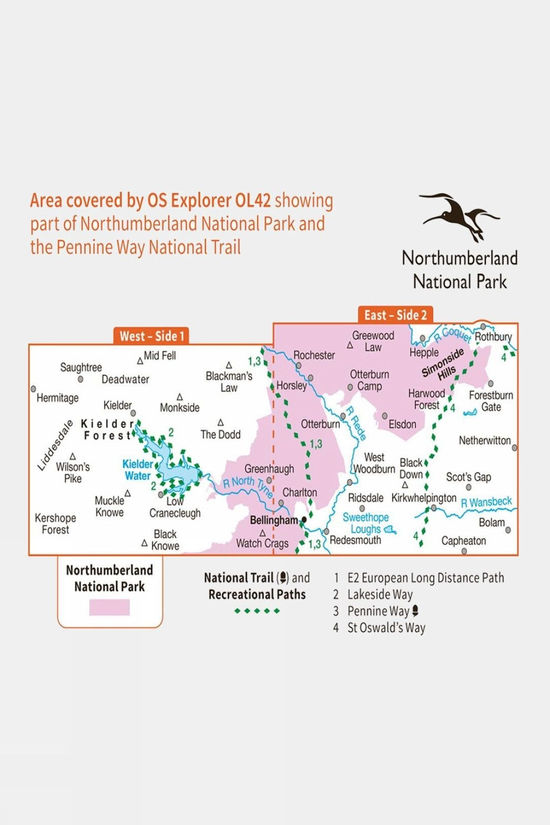  Active Explorer Map OL42 Kielder Water And Forest