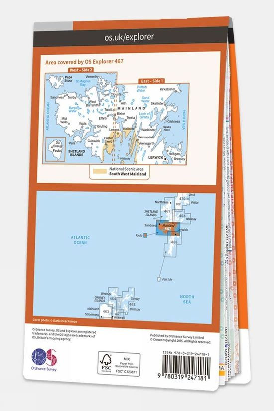  Active Explorer Map 467 Shetland - Mainland Central