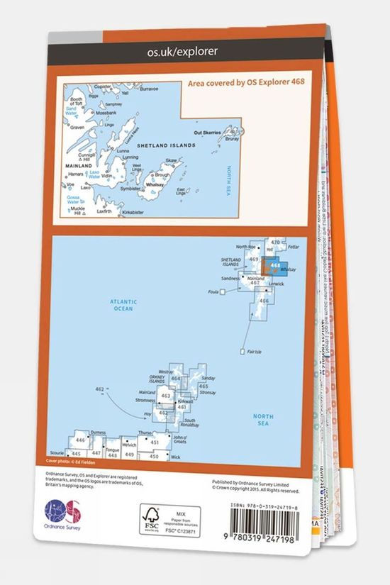  Active Explorer Map 468 Shetland - Mainland North East
