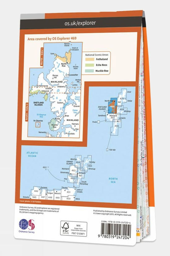  Active Explorer Map 469 Shetland - Mainland North West
