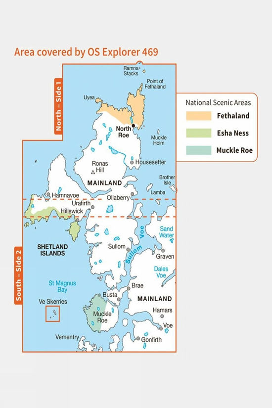  Active Explorer Map 469 Shetland - Mainland North West