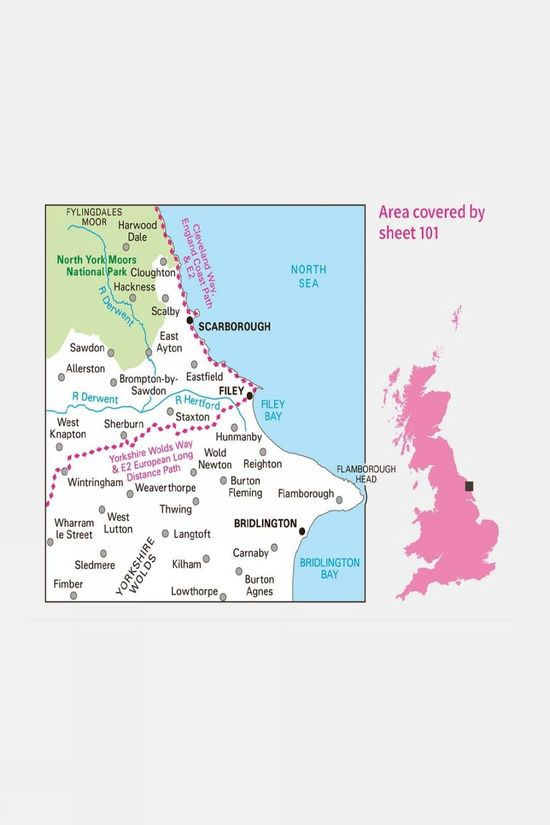  Ordnance Survey Active Landranger Map 101 Scarborough