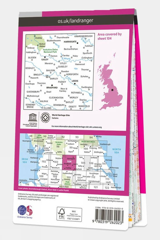  Active Landranger Map 104 Leeds And Bradford