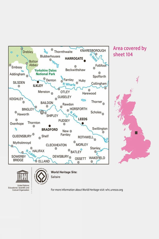  Active Landranger Map 104 Leeds And Bradford