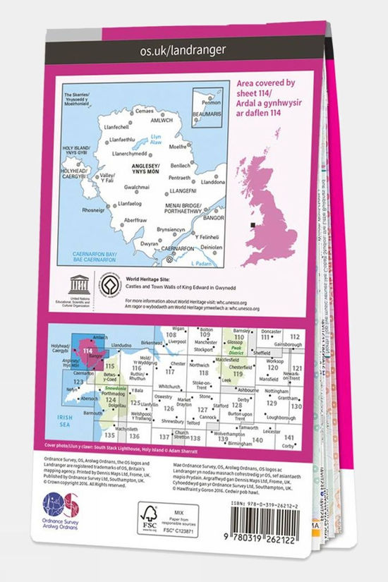  Active Landranger Map 114 Anglesey