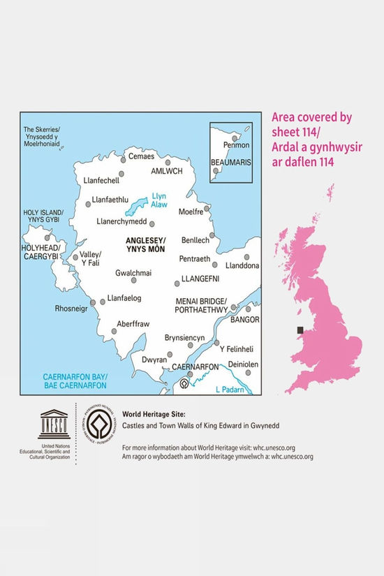  Active Landranger Map 114 Anglesey