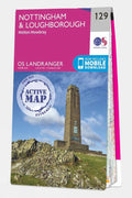  Active Landranger Map 129 Nottingham And Loughborough
