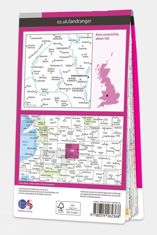  Active Landranger Map 138 Kidderminster And Wyre Forest