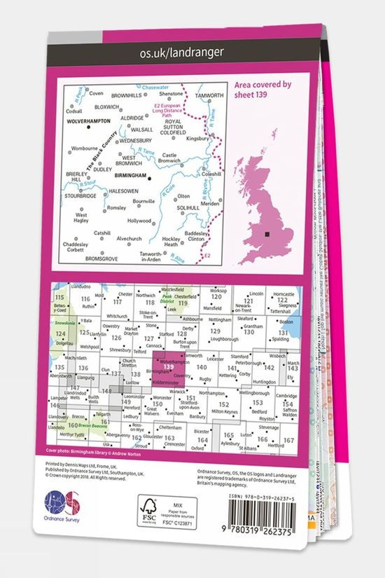 Active Landranger Map 139 Birmingham And Wolverhampton