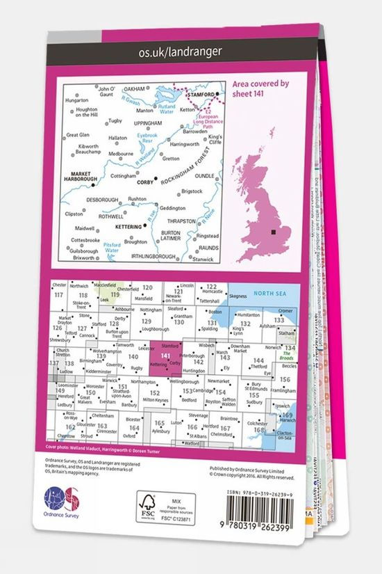  Ordnance Survey Active Landranger Map 141 Kettering And Corby