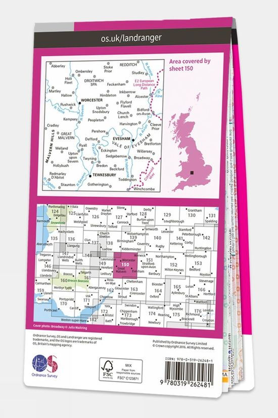  Active Landranger Map 150 Worcester And The Malverns