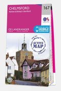  Ordnance Survey Active Landranger Map 167 Chelmsford
