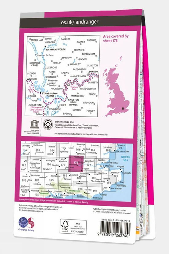  Active Landranger Map 176 London West