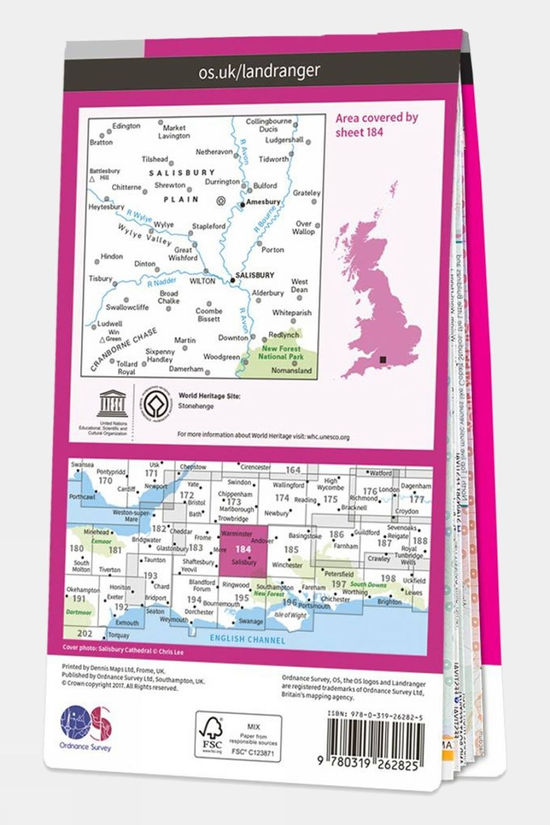  Active Landranger Map 184 Salisbury And The Plain