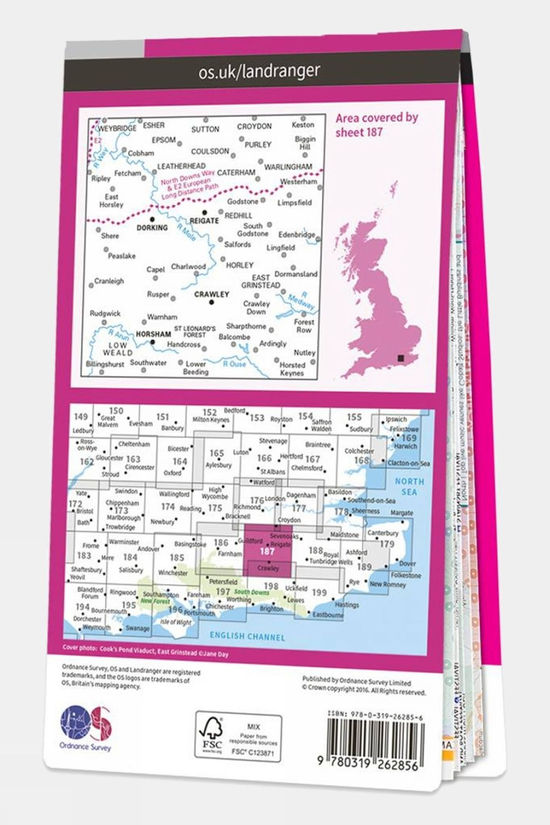  Active Landranger Map 187 Dorking And Reigate