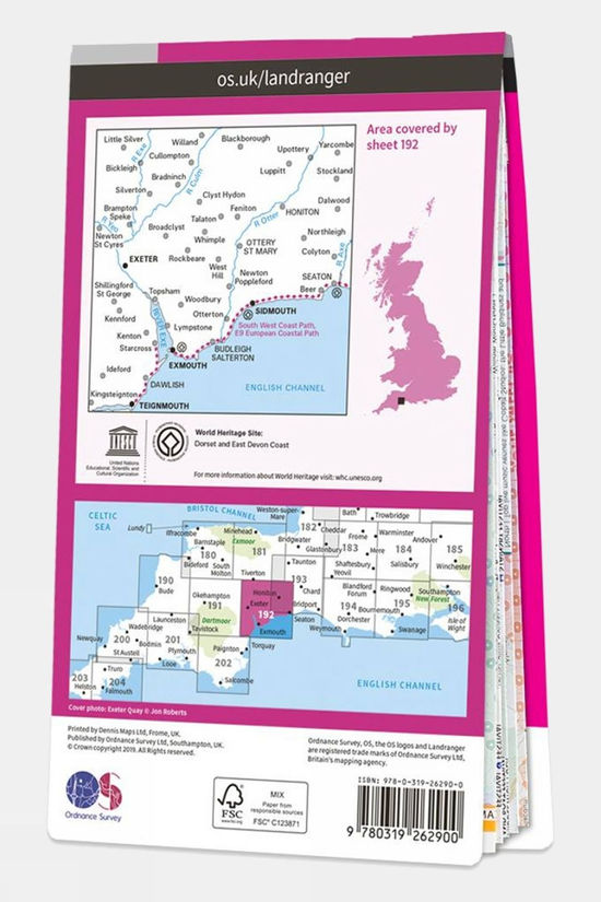  Active Landranger Map 192 Exeter And Sidmouth