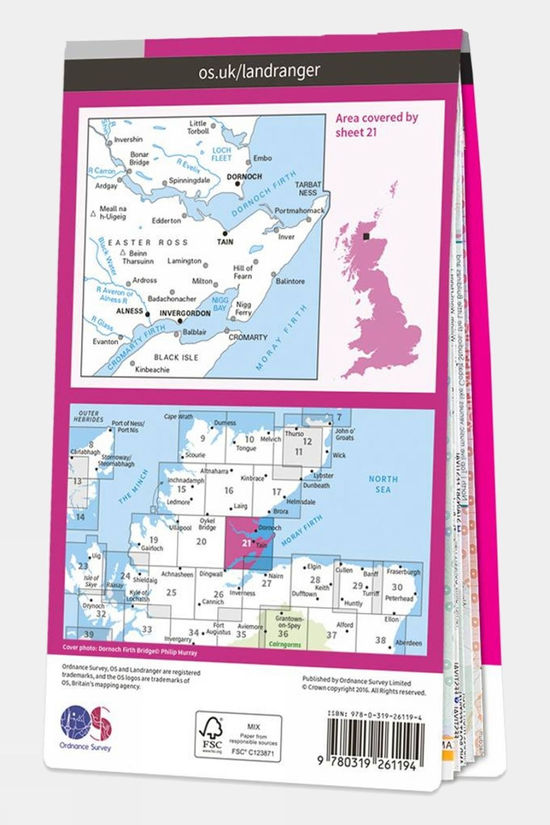  Active Landranger Map 21 Dornoch And Alness