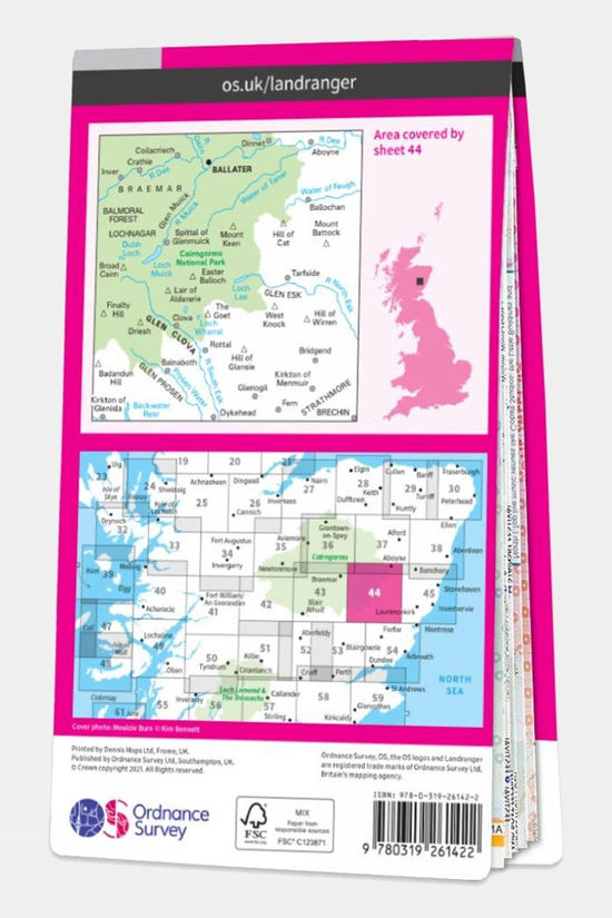  Active Landranger Map 44 Ballater And Glen Clova