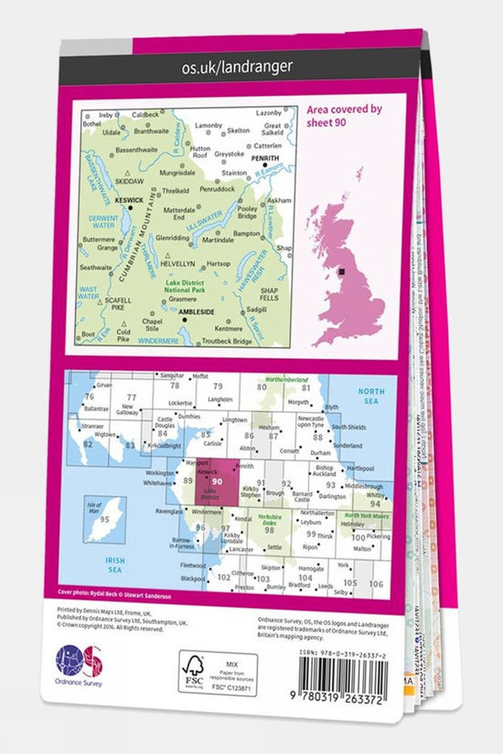  Active Landranger Map 90 Penrith And Keswick