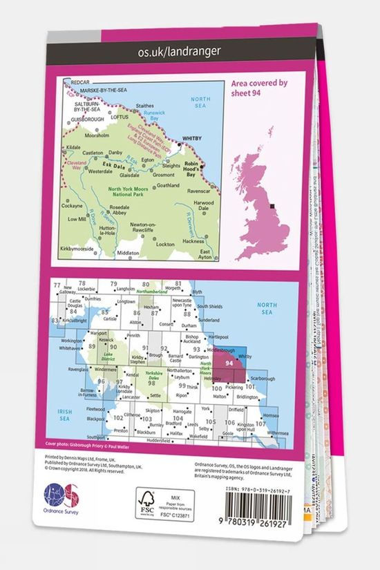 Active Landranger Map 94 Whitby And Esk Dale